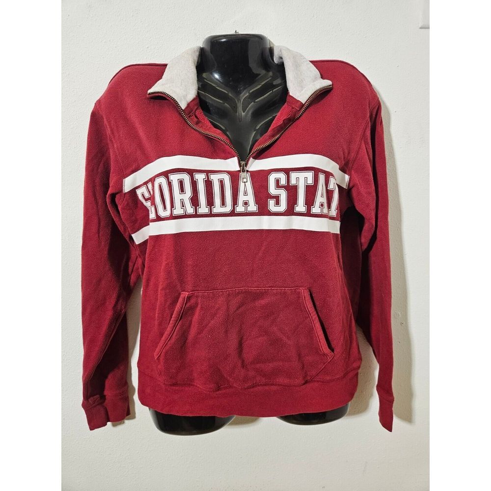 Victoria's Secret Pink 5th & Ocean 1/4 Zip Florida State Sweatshirt Size XS Red
